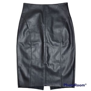 Express | Midi Faux Leather Skirt